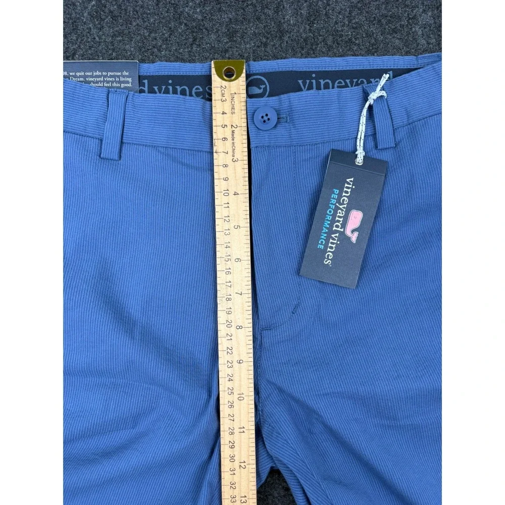 Vineyard Vines On-The-Go Seersucker Slim Fit Pants Mens 30x30 Moonshine Blue NEW